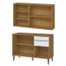 Conjunto Armário Aéreo e Balcão 120cm 100% MDF Luna Atacama/Branco