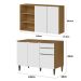 Conjunto Armário Aéreo e Balcão 120cm 100% MDF Luna Atacama/Branco