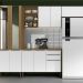 Conjunto Armário Aéreo e Balcão 120cm 100% MDF Luna Atacama/Branco