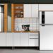 Conjunto Armário Aéreo e Balcão 120cm 100% MDF Luna Cinamomo/Branco