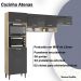Cozinha Compacta 197cm 6 Portas Avena Grafite Armoveis