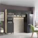 Cozinha Compacta 197cm 6 Portas Avena Grafite Armoveis