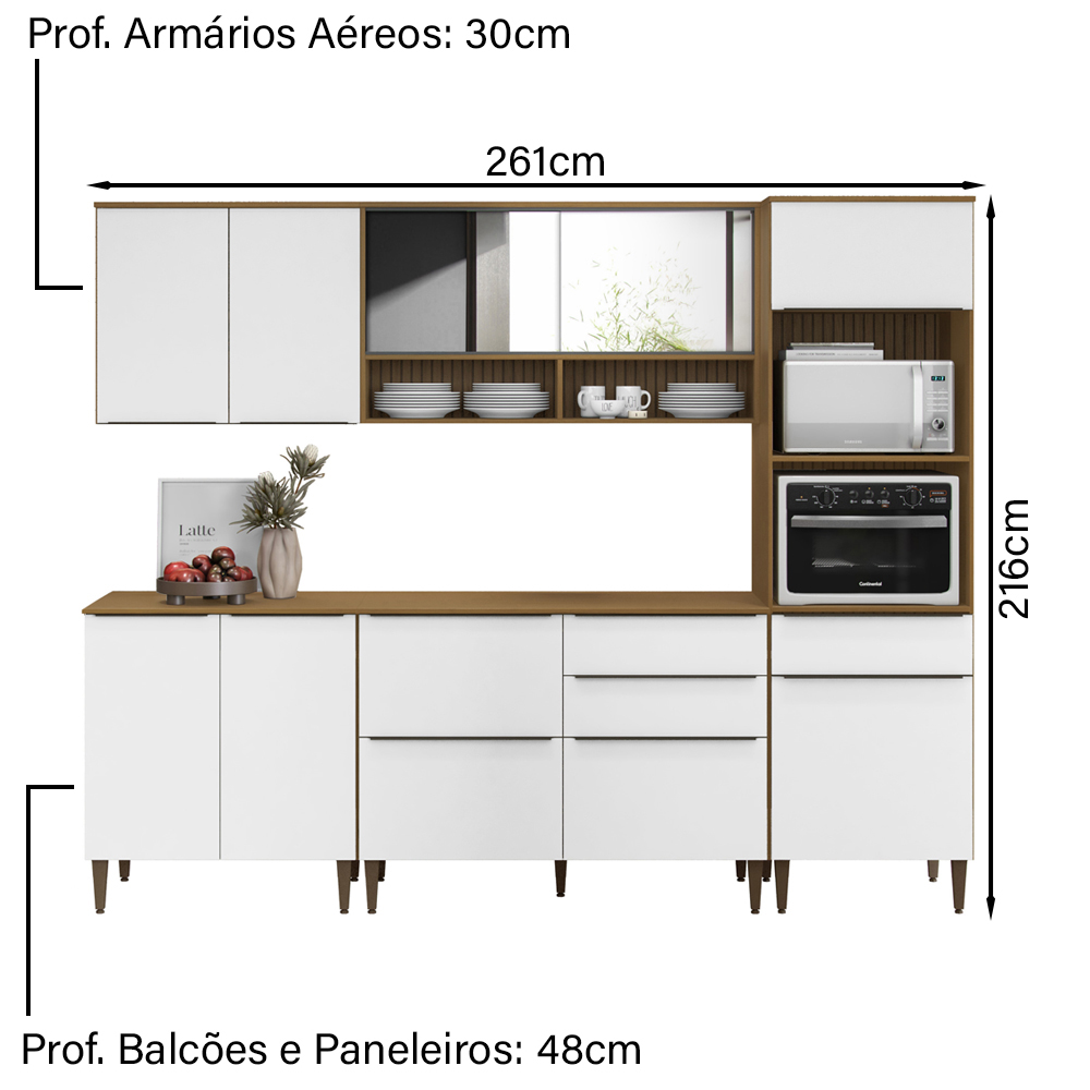 Cozinha Modulada Completa 05 Peças 20058 Atacama Branco ARMoveis