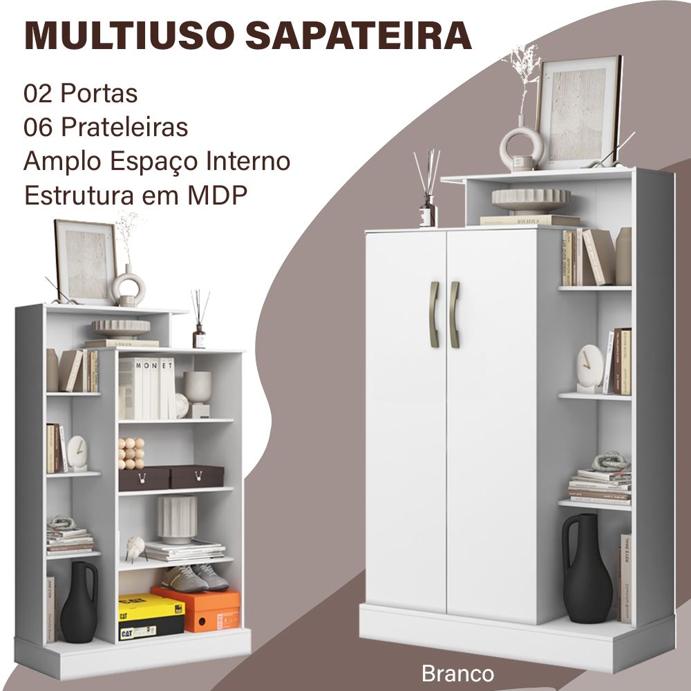 Multiuso Sapateira Flor 02 Portas 2000199 Branco ARMoveis