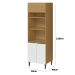 Paneleiro 100% MDF 3 Portas com Nicho para Microondas Luna Atacama/Branco