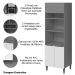 Paneleiro 100% MDF 3 Portas com Nicho para Microondas Luna Atacama/Branco
