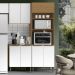 Paneleiro 100% MDF 3 Portas com Nicho para Microondas Luna Atacama/Branco