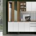 Paneleiro 4 Portas 100% MDF com Vidro E 4 Prateleiras Luna Atacama/Branco