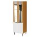 Paneleiro 4 Portas 100% MDF com Vidro E 4 Prateleiras Luna Cinamomo/Branco