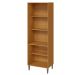 Paneleiro 4 Portas 100% MDF com Vidro E 4 Prateleiras Luna Cinamomo/Branco