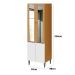 Paneleiro 4 Portas 100% MDF com Vidro E 4 Prateleiras Luna Cinamomo/Branco
