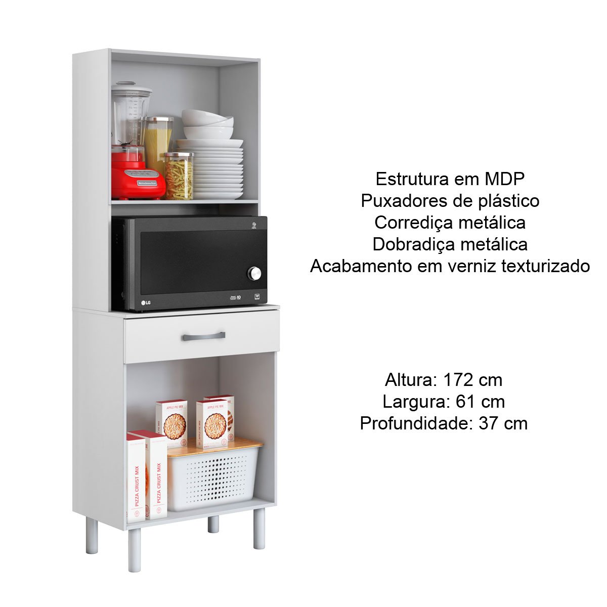 Paneleiro para Cozinha 4 Portas 1 Gaveta Ângelo