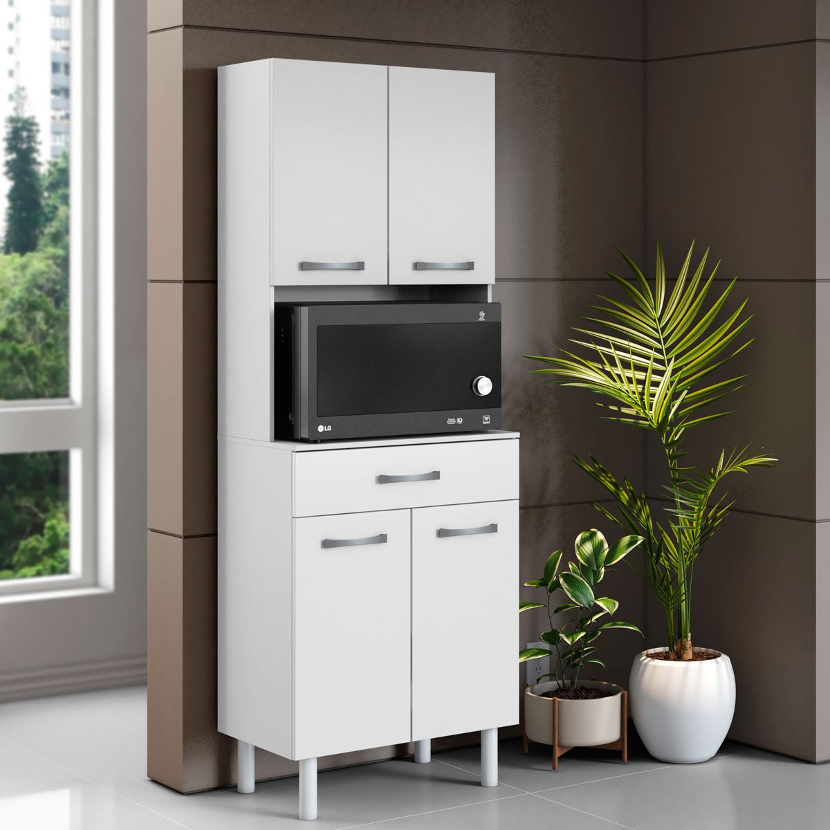 Paneleiro para Cozinha 4 Portas 1 Gaveta Ângelo
