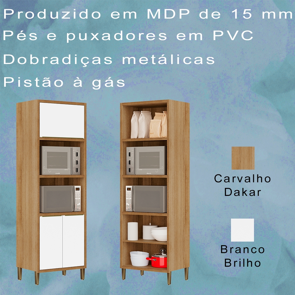 Torre Quente 3 Portas 2003708 Carvalho Dakar Branco ARMoveis