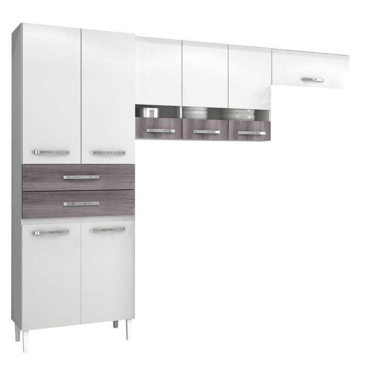 Cozinha Compacta Julia 8 Portas Branco e Cinza Aramóveis # Cozinha Compacta Aramoveis Julia Cozinha Compacta Julia 8 Portas Branco e Cinza Aramóveis # Cozinha Compacta Aramoveis Julia