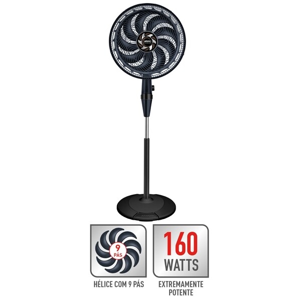 Ventilador de Coluna Arno 40cm  Chumbo e Azul VE98 220v