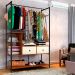 Closet Estilo Industrial Guarda Roupa Arara Canela Off White