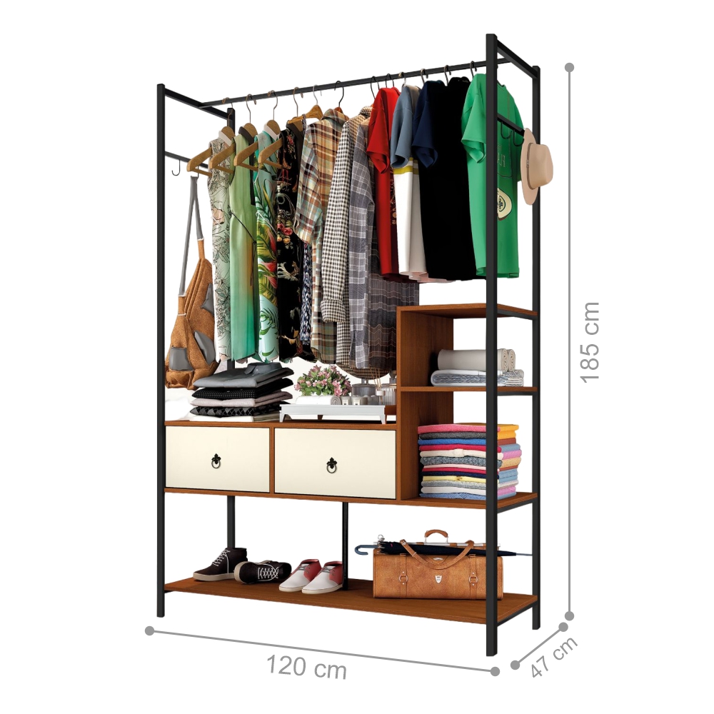 Closet Industrial Magali Preto Canela Off White