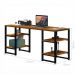 Conjunto Mesa Estante para Escritório Apolo Preto Canela