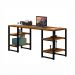 Conjunto Mesa Estante para Escritório Apolo Preto Canela