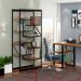Conjunto Mesa Estante para Escritório Apolo Preto Canela