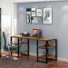 Conjunto Mesa Estante para Escritório Apolo Preto Canela