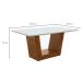 Conjunto de Mesa Retangular com Tampo de Vidro Off White Viena e 4 Cadeiras Luna Veludo Bege e Canela Rústico
