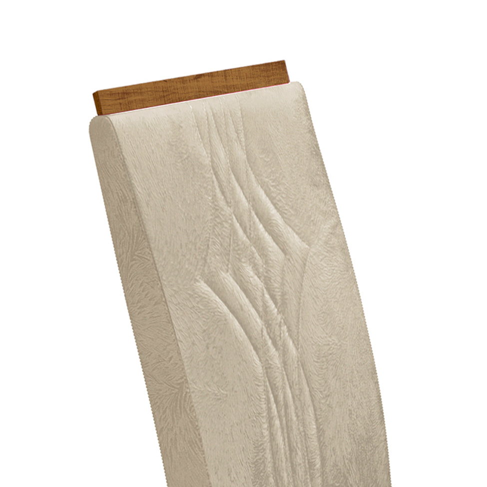 Conjunto de Mesa Retangular com Tampo de Vidro Off White Viena e 4 Cadeiras Luna Veludo Bege e Canela Rústico