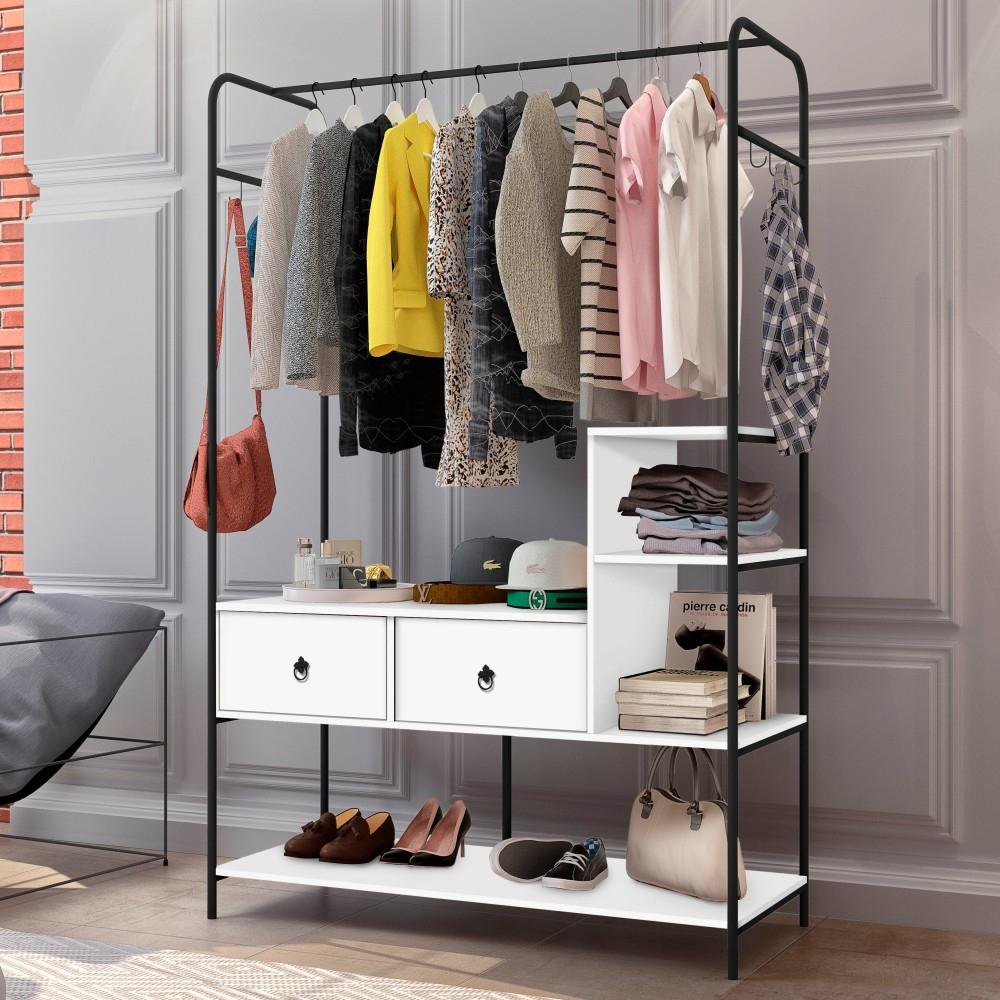 Guarda Roupa Closet Industrial Modulado Mazzaro - Canela/Off white