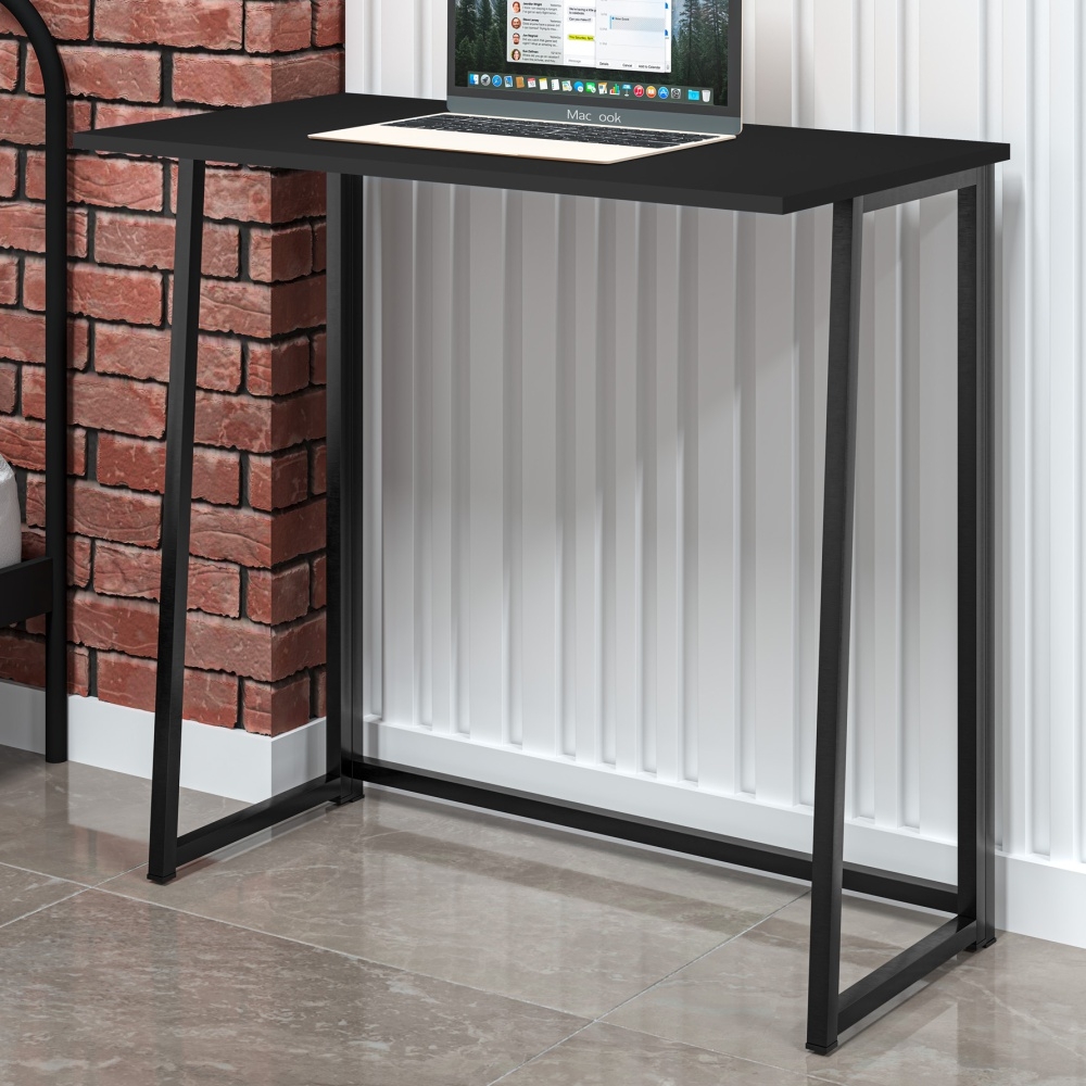 Mesa Industrial para Escritório Slim Asy Dobrável Preto