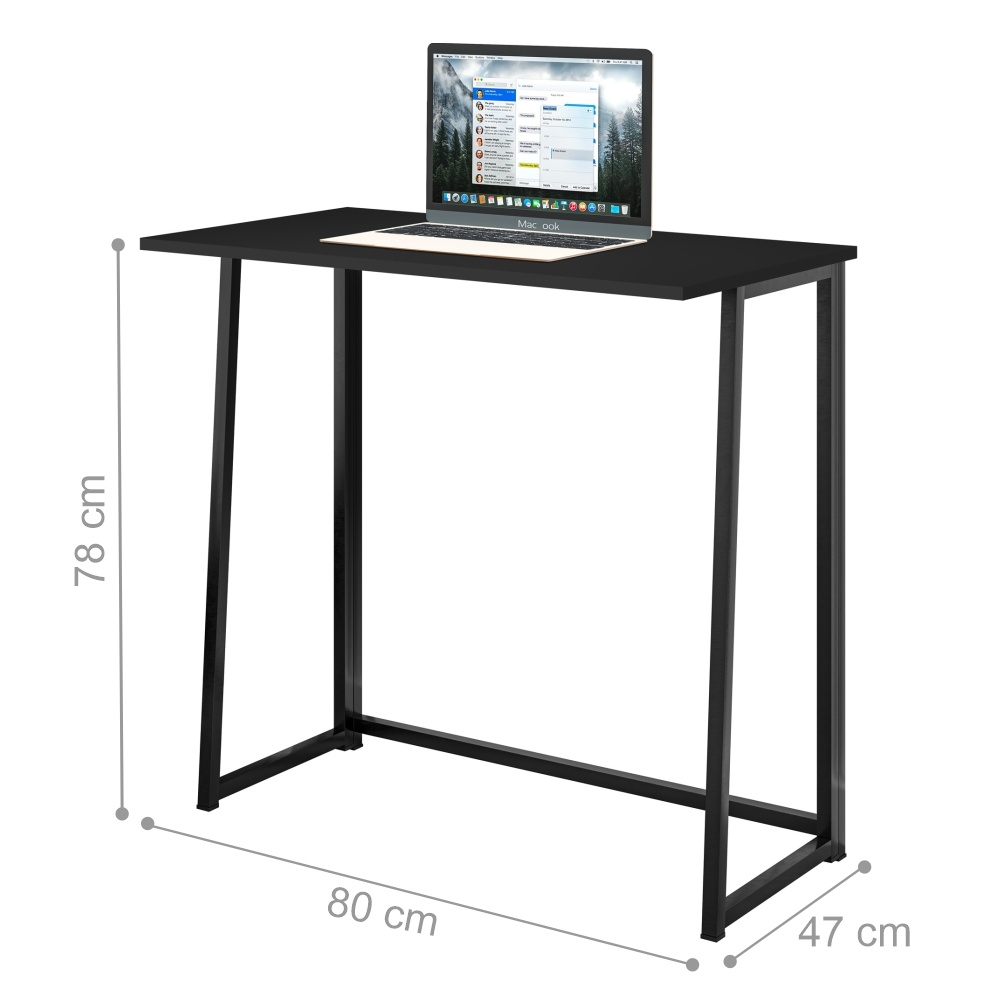 Mesa Industrial para Escritório Slim Asy Dobrável Preto