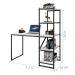 Mesa Industrial para Escritório com Prateleira Frist Preto e Branco