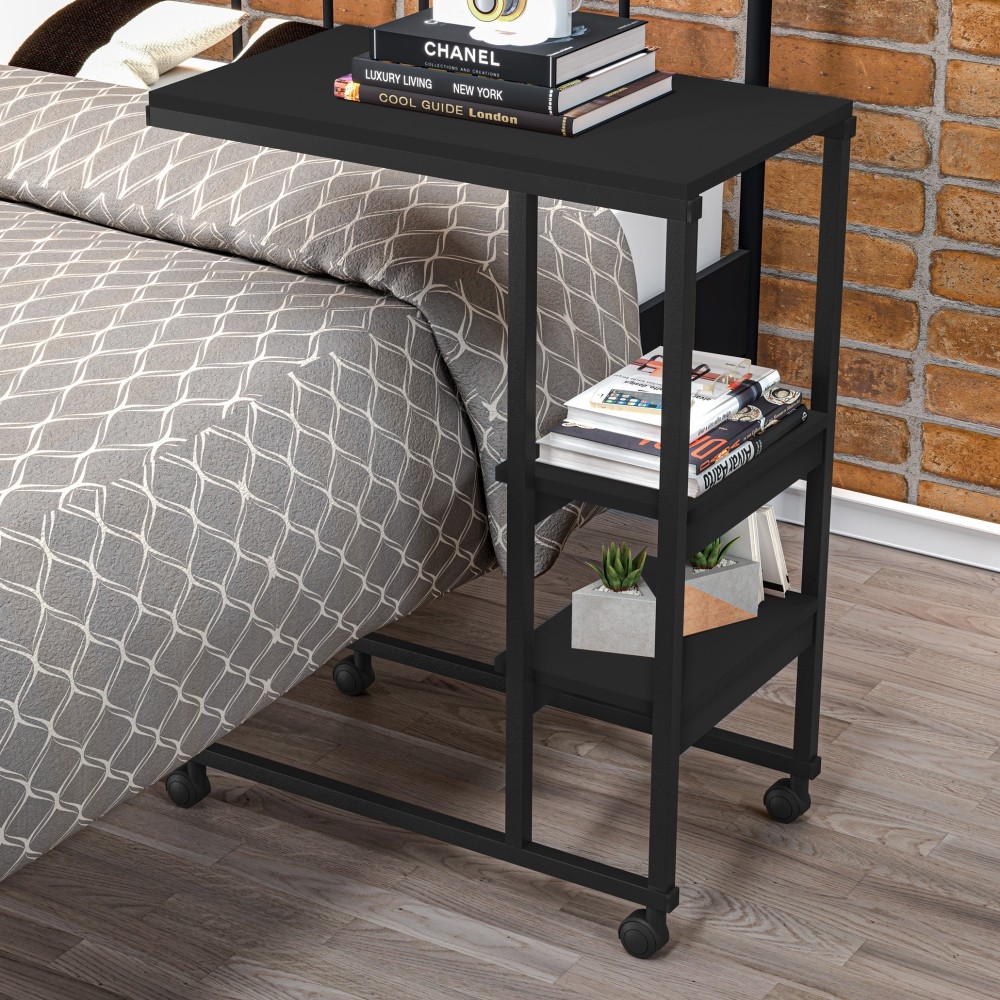 Mesa de Apoio Vintage para Cama Emili Preto