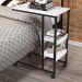 Mesa de Apoio Vintage para Cama Emili Preto e Branco