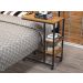 Mesa de Apoio Vintage para Cama Emili Preto e Canela