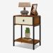 Mesa de Cabeceira Industrial Magali Preto Canela Off White