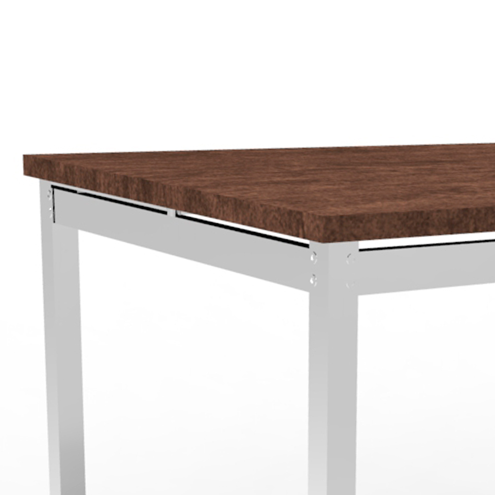 Mesa de Jantar Quadrada Riviera Cromada e Castanho 90 cm