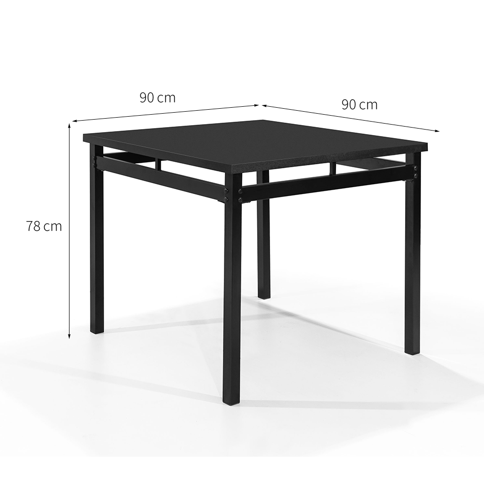 Mesa de Jantar Quadrada Riviera Preta 90 cm
