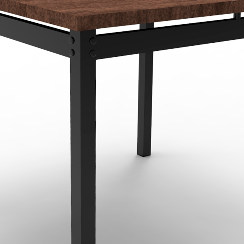 Mesa de Jantar Quadrada Riviera Preta e Castanho 90 cm