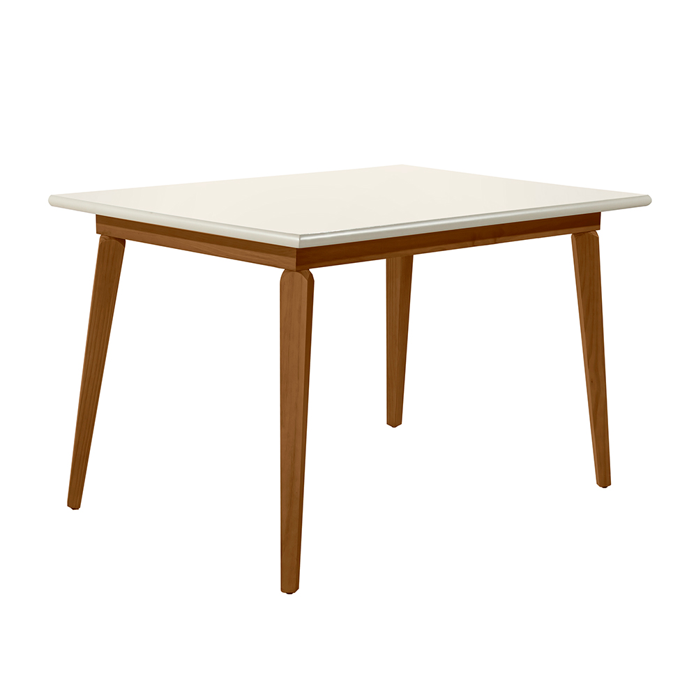 Mesa de Jantar Retangular Brasil Avelã e Off White 130 cm