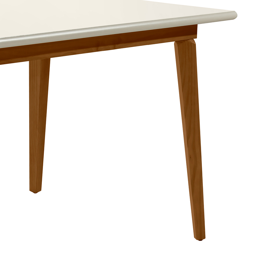 Mesa de Jantar Retangular Brasil Avelã e Off White 130 cm