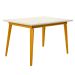 Mesa de Jantar Retangular Brasil Mel e Off White 130 cm