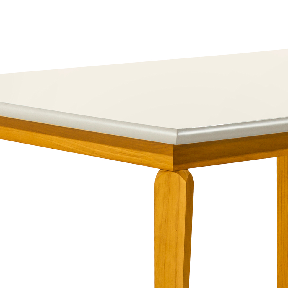 Mesa de Jantar Retangular Brasil Mel e Off White 130 cm