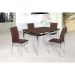 Mesa de Jantar Retangular Riviera Cromada e Castanho 120 cm