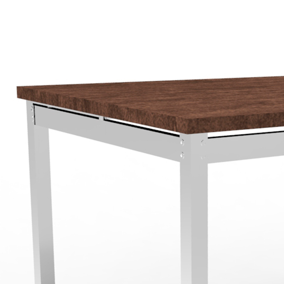 Mesa de Jantar Retangular Riviera Cromada e Castanho 120 cm