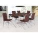 Mesa de Jantar Retangular Riviera Cromada e Castanho 160 cm
