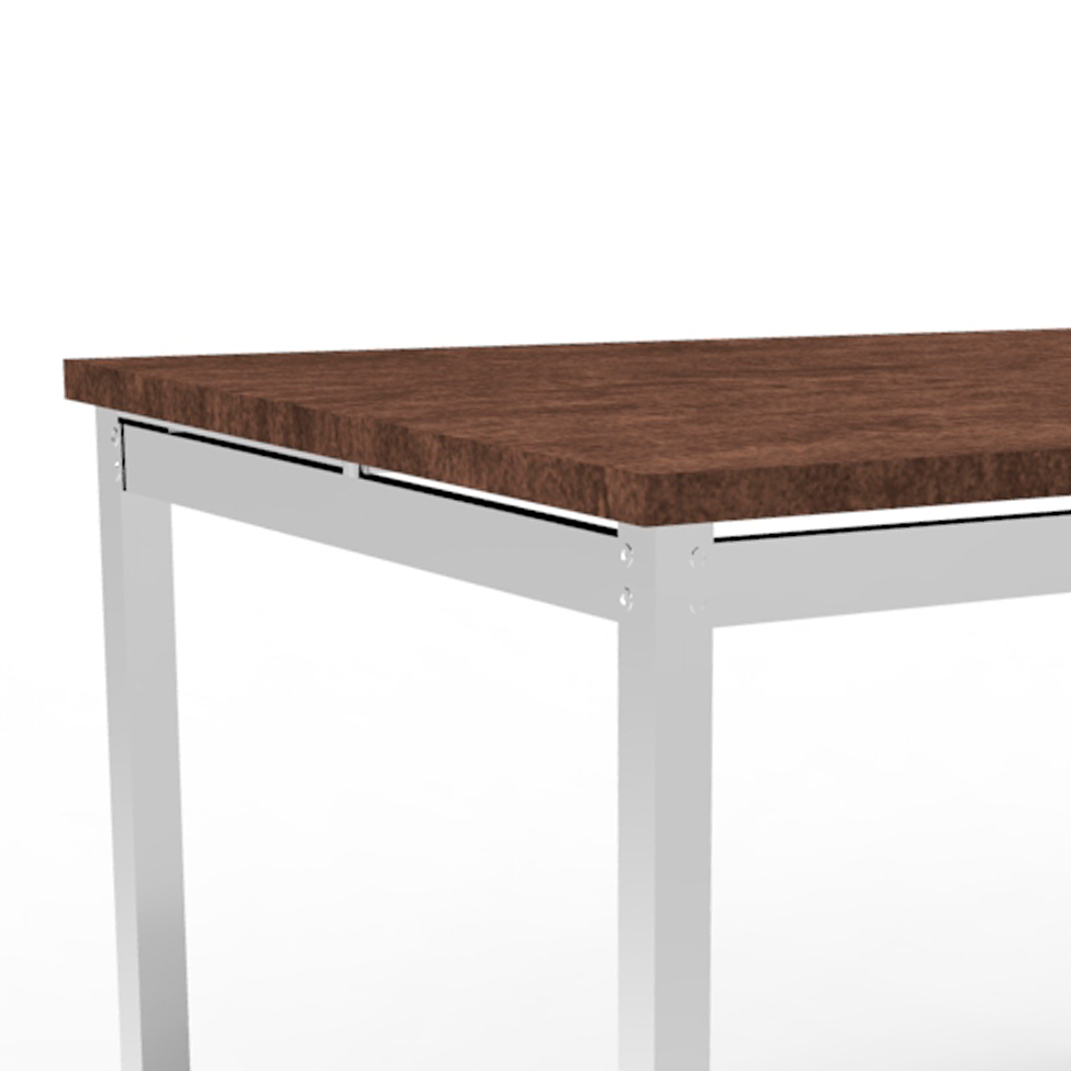Mesa de Jantar Retangular Riviera Cromada e Castanho 160 cm