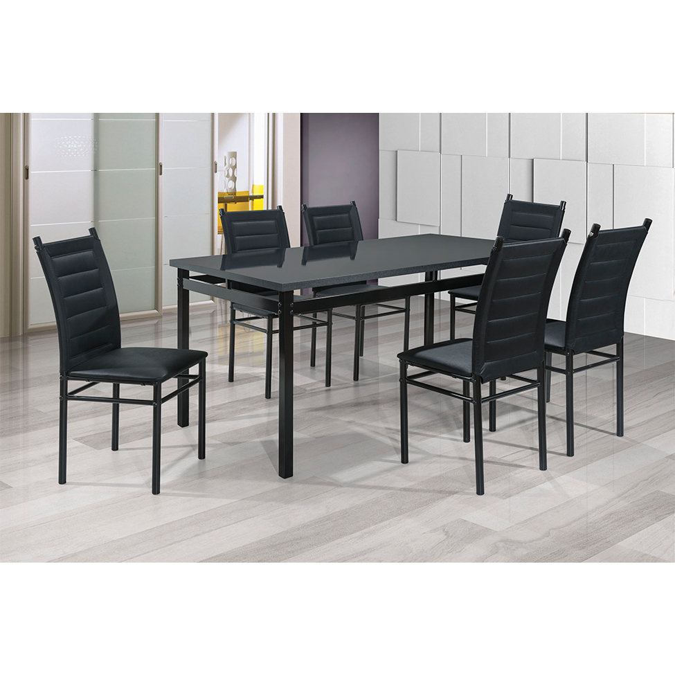 Mesa de Jantar Retangular Riviera Preta 160 cm