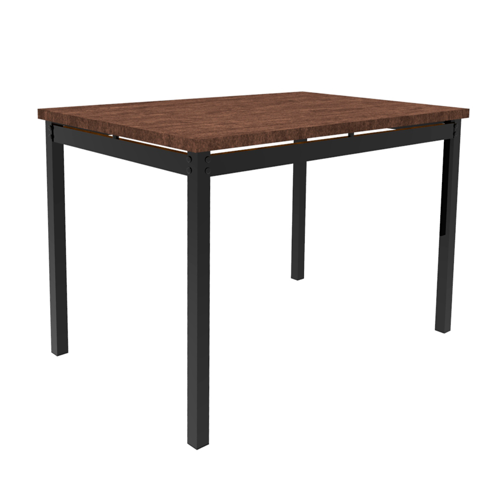 Mesa de Jantar Retangular Riviera Preta e Castanho 120 cm