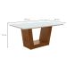 Mesa de Jantar Retangular com Tampo de Vidro Viena Off White e Canela Rústico 120 cm